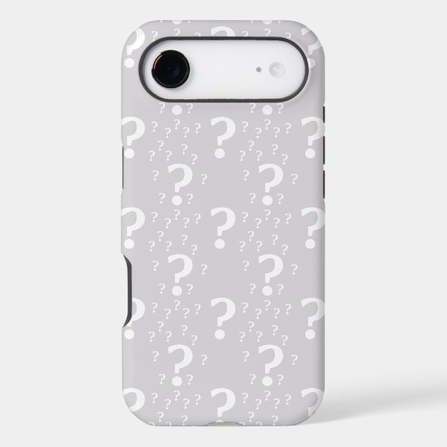 Mystery question mark riddle puzzle light grey (Back)