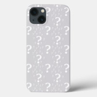 Mystery question mark riddle puzzle light grey Cas