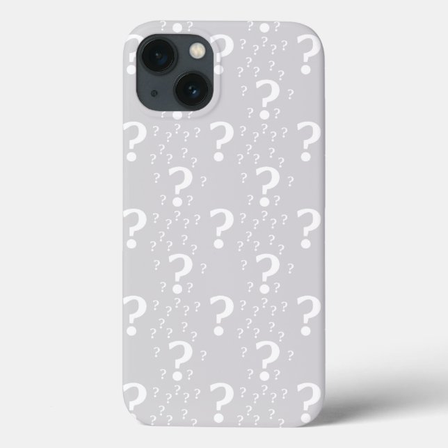 Mystery question mark riddle puzzle light grey Cas Case-Mate iPhone Case (Back)