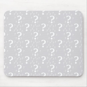 Mystery question mark riddle puzzle light grey mouse mat