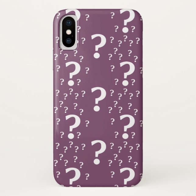 Mystery question mark riddle puzzle mauve Case-Mate iPhone case (Back)