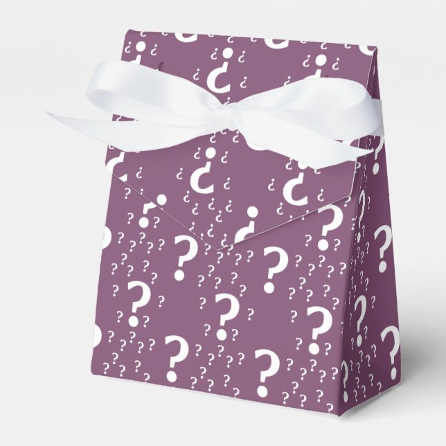 Mystery question mark riddle puzzle mauve favour box (Front Side)