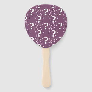 Mystery question mark riddle puzzle mauve hand fan