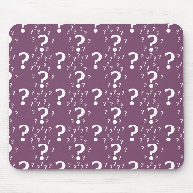 Mystery question mark riddle puzzle mauve mouse mat (Front)