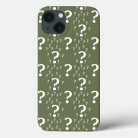 Mystery question mark riddle puzzle olive green Ca