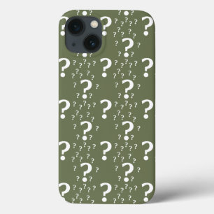 Mystery question mark riddle puzzle olive green Ca iPhone 13 Case