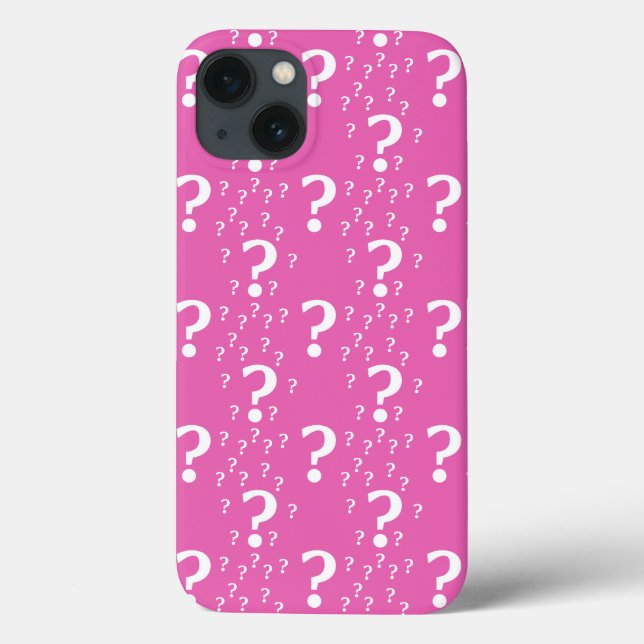 Mystery question mark riddle puzzle pink Case-Mate iPhone Case (Back)