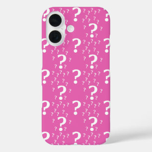 Mystery question mark riddle puzzle pink iPhone 16 case