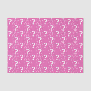 Mystery question mark riddle puzzle pink tissue paper