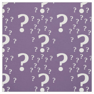Mystery question mark riddle puzzle purple fabric