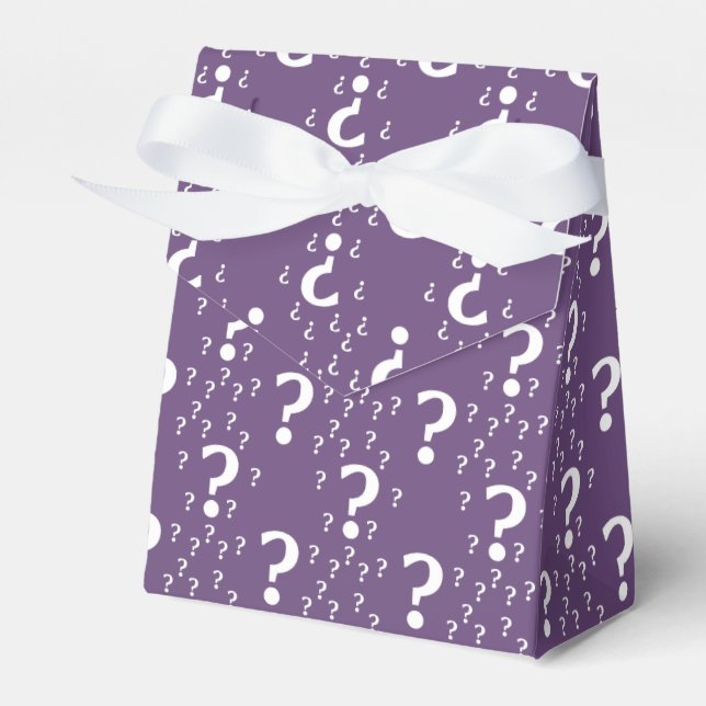 Mystery question mark riddle puzzle purple favour box (Front Side)