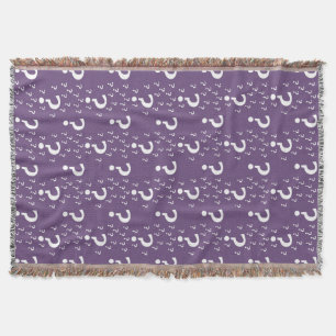 Mystery question mark riddle puzzle purple throw blanket