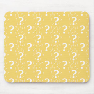 Mystery question mark riddle puzzle yellow mouse mat