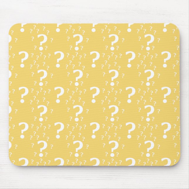 Mystery question mark riddle puzzle yellow mouse mat (Front)