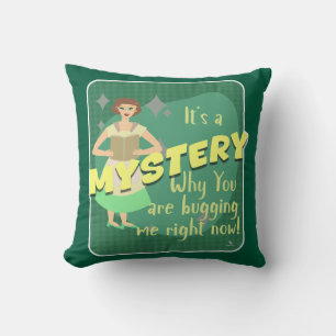 Mystery Snarky Retro Reading Housewife Cushion