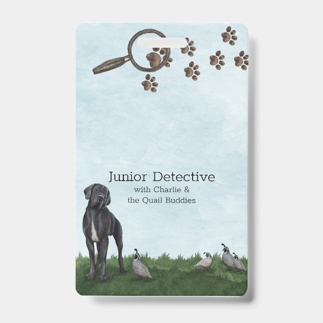 Mystery-Solving Junior Detective name badge ID Badge (Front)