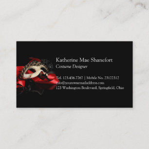Mystery Venetian Mask Business Card