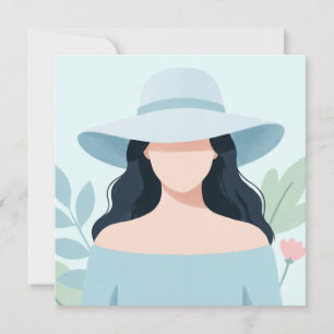 Mystery Woman in Wide-Brim Hat Invitation