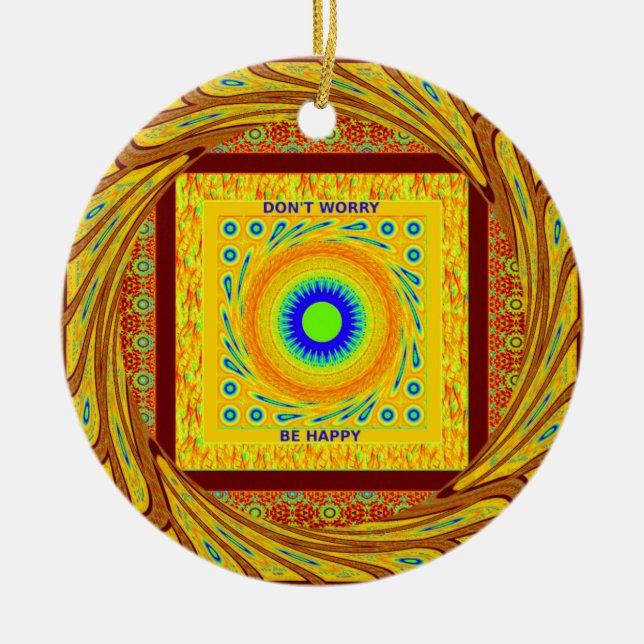 Mystic African Eye Wall Art: A Cyan Gaze Ceramic Tree Decoration (Front)