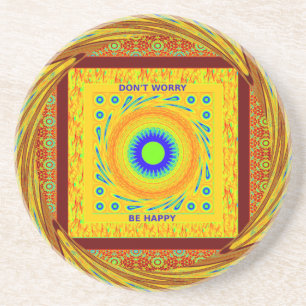 Mystic African Eye Wall Art: A Cyan Gaze Coaster
