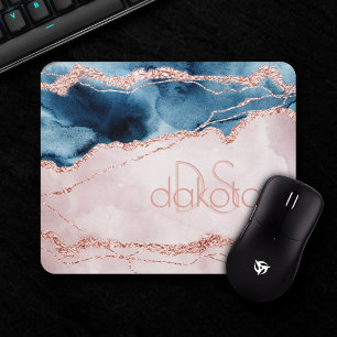Mystic Agate Branding   Teal Blue Mauve Blush Pink Mouse Mat