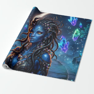 Mystic Alien Queen – Guardian of the Crystal Realm Wrapping Paper