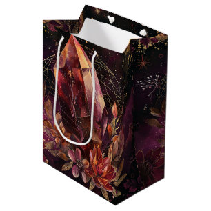 Mystic Amethyst Crystal Floral Galaxy Art (1) Medium Gift Bag
