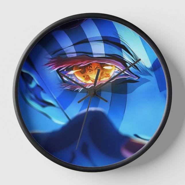 Mystic Anime Eye Wall Clock – Blue Vision Edition (Front)