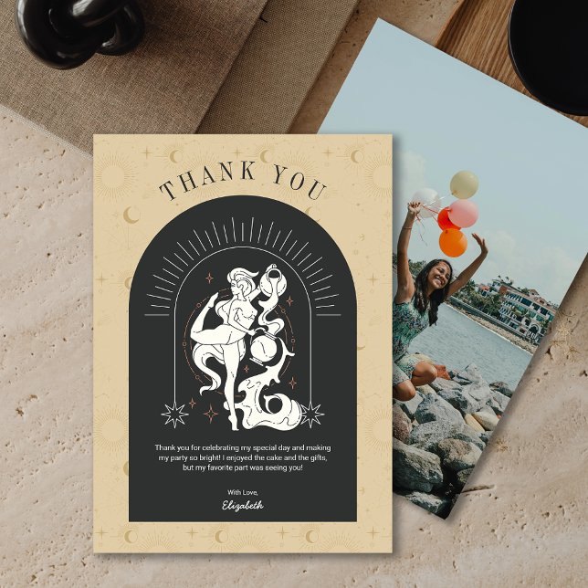 Mystic Aquarius Zodiac Arch Thank You Card (Mystic Aquarius Zodiac Arch Thank You Card)