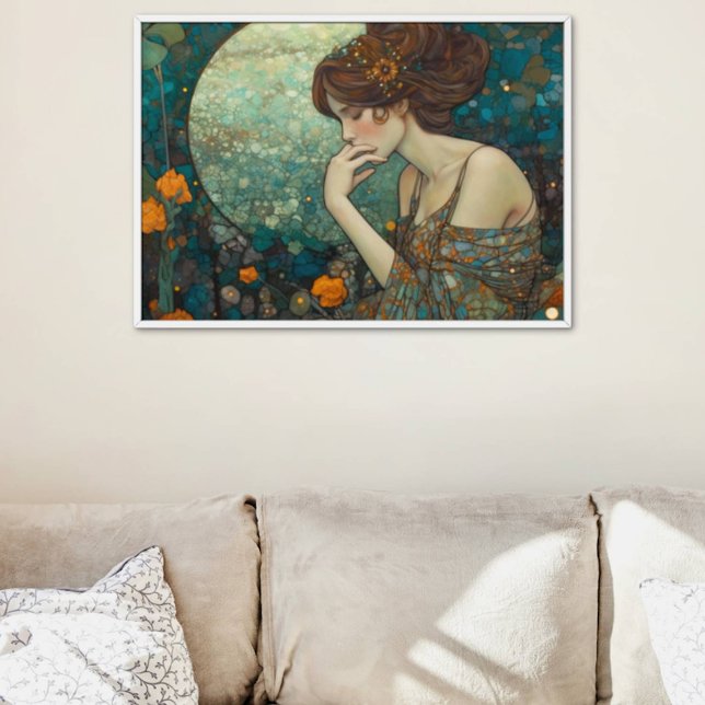 Mystic Art Nouveau Lady in Amber and Teal  Photo Print (Creator Uploaded)