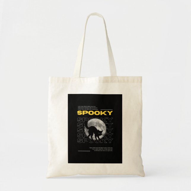 Mystic Black Cat and Moon Aesthetic Tote Bag (Front)