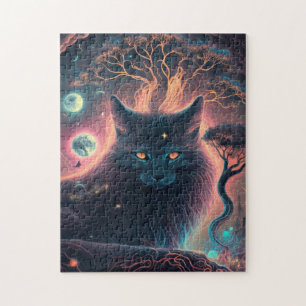 Mystic Black Cat Puzzle Witchy Gift