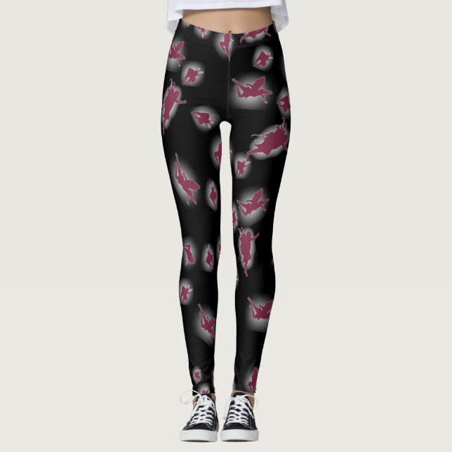 Mystic Black Fairy Silhouettes Women's Legging  (Front)