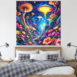 Mystic Bloom Forest Under Stars Canvas Print