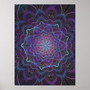 Mystic Bloom Mandala  Poster