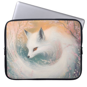 Mystic Bloom Spring Fox Watercolor Laptop Sleeve