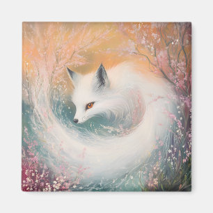 Mystic Bloom Spring Fox Watercolor Magnet