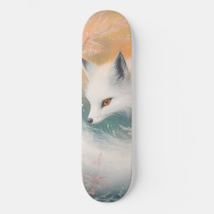Mystic Bloom Spring Fox Watercolor Skateboard