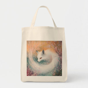 Mystic Bloom Spring Fox Watercolor Tote Bag