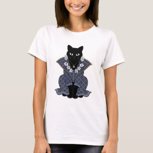 Mystic Blue Batik Cat Queen Graphic Tee