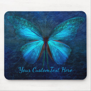 Mystic Blue Butterfly Custom Mouse Mat