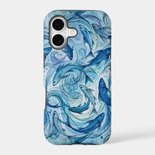Mystic Blue Fish Flowing Harmony