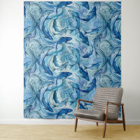 Mystic Blue Fish Flowing Harmony