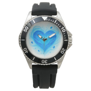 Mystic Blue Heart Gem Wall Clock – Radiant Spiritu Watch