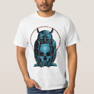 Mystic Blue Owl Skull Orb Tee