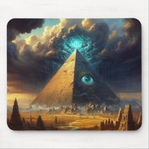 Mystic Blue Pyramid Art Mouse Mat