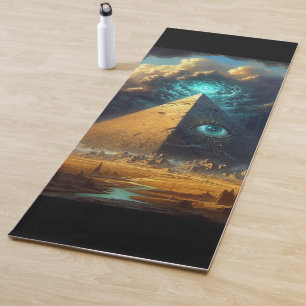 Mystic Blue Pyramid Art Yoga Mat