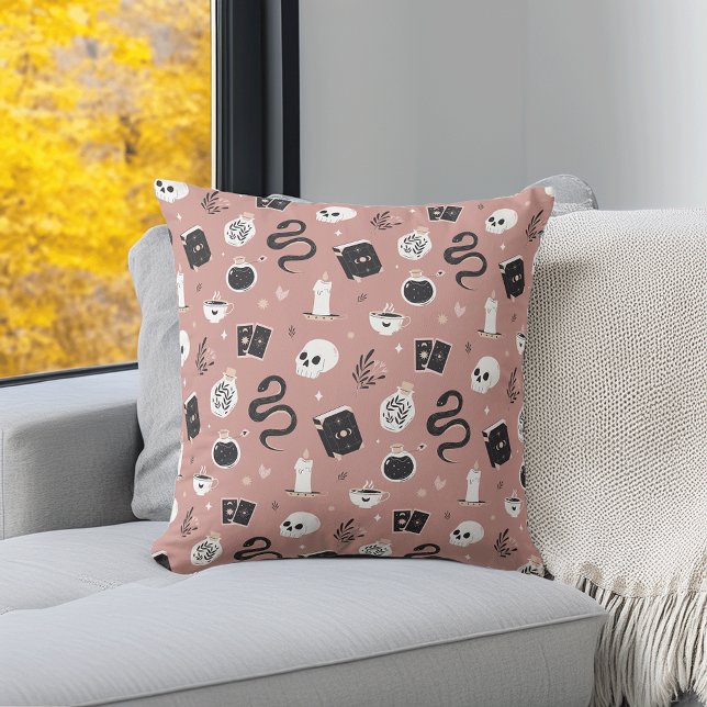 Mystic Boho Crystal Skull Snake Pattern Cushion (Creator Uploaded)