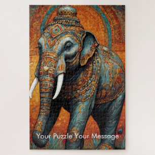 Mystic Boho Elephant Mandala Jigsaw Puzzle