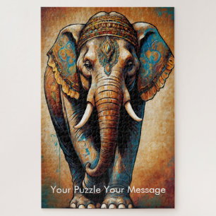 Mystic Boho Elephant Mandala Jigsaw Puzzle